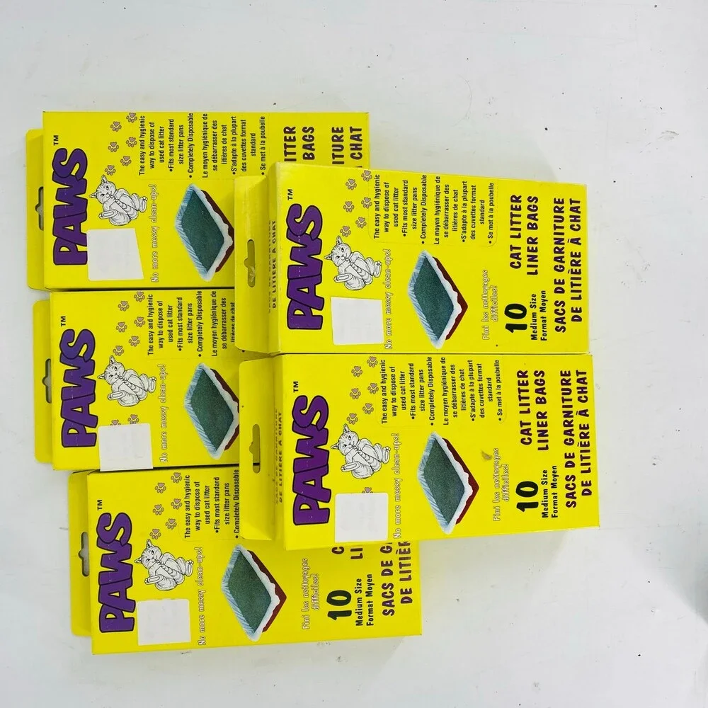 5 Pack - PAWS Cat Litter Liner Pads 10 Each (50 Total) Discontinued
